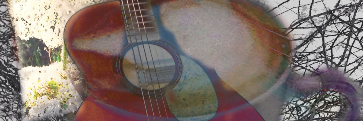 Guitar and Coffee Cup digital art from photographs (c)2015 Michael Dickel